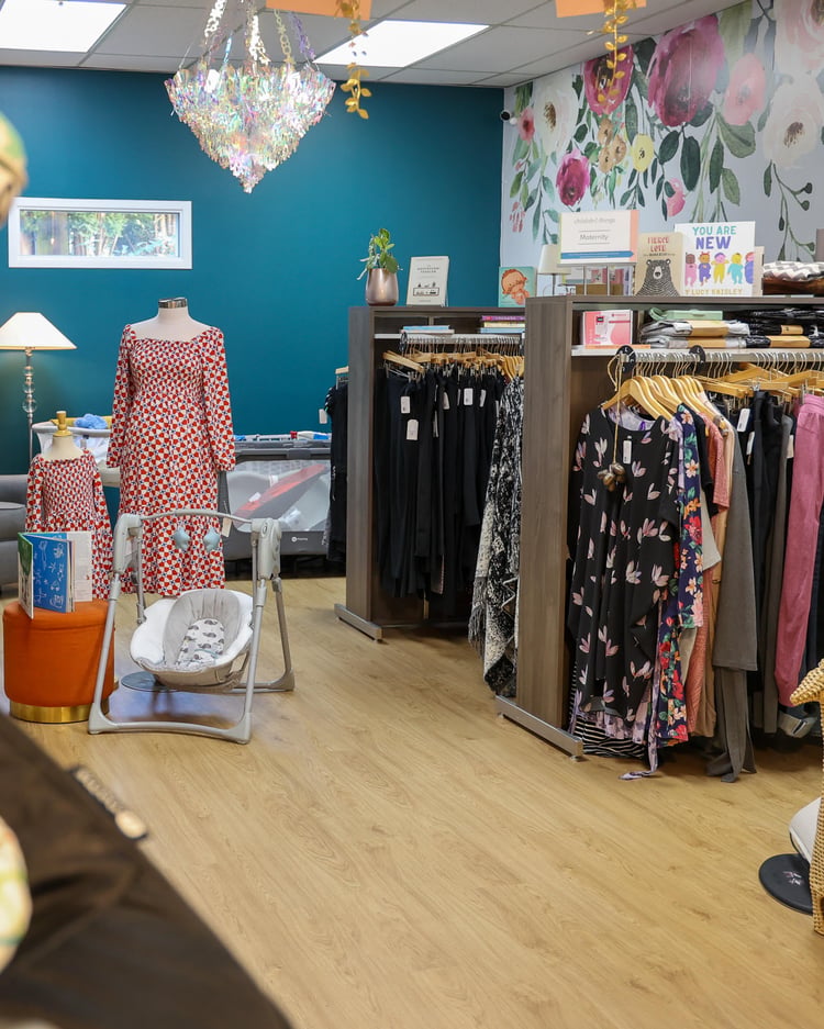 Clothing racks at a store 