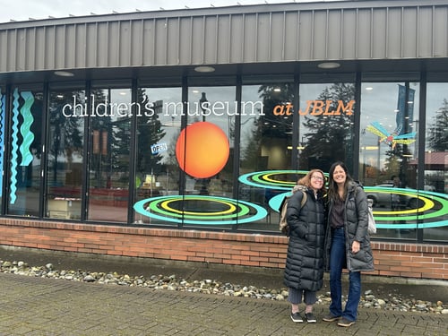 PEPS Staff Members Polly Jirkovsky and Melanie Roper at&nbsp;Greentrike’s&nbsp;Joint Base Lewis-McChord location. (Photo credit: Polly Jirkovsky)&nbsp;&nbsp;