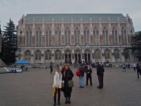 Zoe and her mother on UW campus