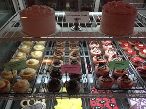 Rows of treats at Sweet Cakes